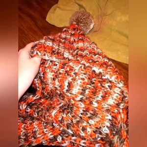 Fall Hoodie Scarf Crochet with Pom Pom